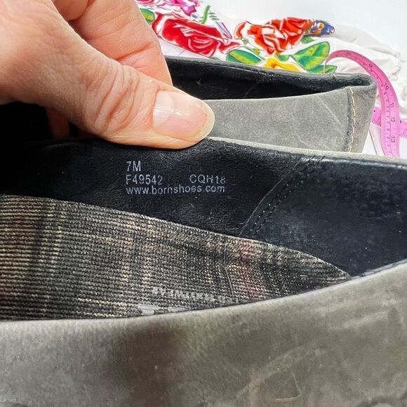 Born Gray Brown Leather Slip On Comfort Loafers - Picture 7 of 9